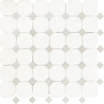 Mosaic House Moroccan tile Kora MDV 26-1 White,   Polar White,    solid zellige, mosaic, zellij, field, pattern, glaze, simple, classic, octagonal 